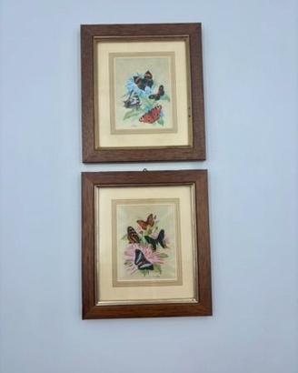 Coppia quadretti vintage U. Selis – farfalle