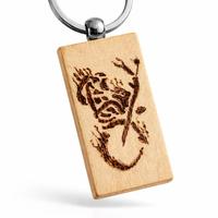 Portachiavi artigianali in legno pirografati