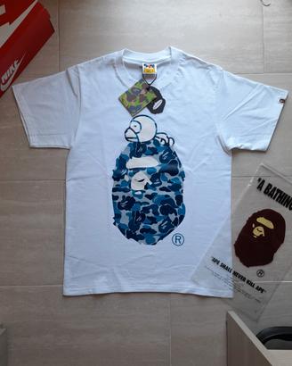 T-Shirt BAPE "Big Head" Blue Camo & Baby Milo 