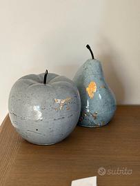 Mela e pera ceramica Clayre & Eef grigio craquelé