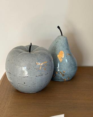Mela e pera ceramica Clayre & Eef grigio craquelé