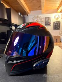Casco Agv K1 S Warm Up rosso + Midland btx1 proS