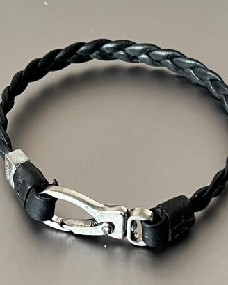 Tod’s braccialetto uomo in pelle intrecciata