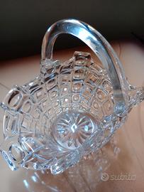 Cestino in Cristallo di Boemia Cecoslovacchia 