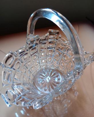 Cestino in Cristallo di Boemia Cecoslovacchia 