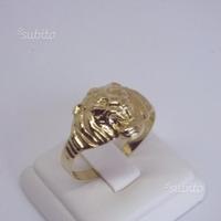 Anello testa di leone in oro