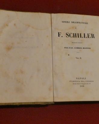 Libro anno 1850 SCHILLER: Don Carlo, Guglielmo Tel