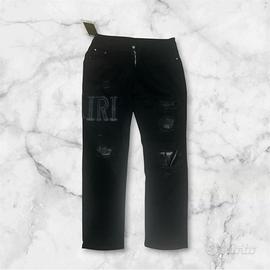 Jeans Amiri Neri Dettagli Pelle taglia 36 nuovi.