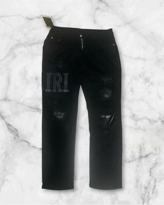 Jeans Amiri Neri Dettagli Pelle taglia 36 nuovi.