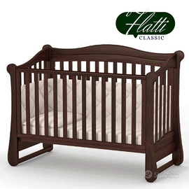 Lettino per neonati affiancabile120x60 legno scuro