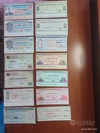 mini assegni bancari anni '70' 