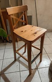 Sgabello alto Ikea, modello Rosentorp, color legno