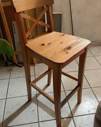 Sgabello alto Ikea, modello Rosentorp, color legno