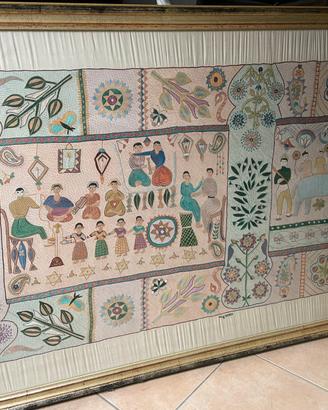 Quadro arazzo su seta bengalese