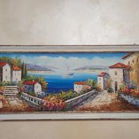 quadro ad olio paesaggio di mare Corfù 