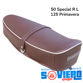 Sella Marrone Scuro con Scritta Vespa 50 Special