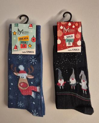 Calze natalizie nuove – gnomi e renna