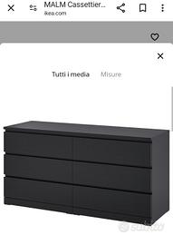 cassettiera Ikea malm comò 6 cassetti 