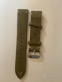 Cinturino orologio 20mm in  Nabuk verde