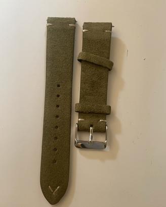 Cinturino orologio 20mm in  Nabuk verde