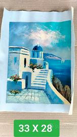 Tela dipinta a mano Santorini 33 X 28