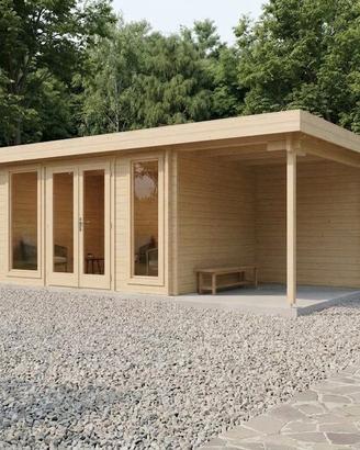 CASETTA DI LEGNO VIESTE CON VERANDA 700x400x222H