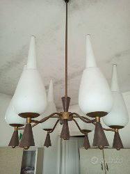 Lampadario vintage anni 60 Oscar Torlasco 