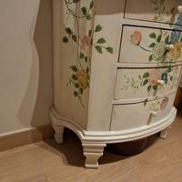 madia cassettiera in vero legno dipinta a mano