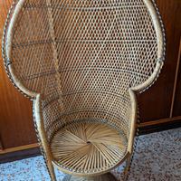 Poltrona pavone in vimini