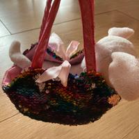 Cagnolino Peluche con borsetta glitterata