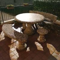 Tavolo e Panche in marmo lavato 