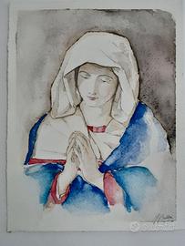 Quadro dipinto a mano in grafite ed acquerelli