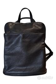 Zaino unisex nero doppia portabilità multitasche