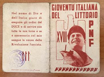 Tessera Avanguardista  PNF