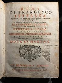 Libro Antico “Le Rime di Francesco Petrarca” 1762