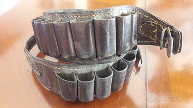 Vecchia Cartuccera Cartucciera in Cuoio , Vintage