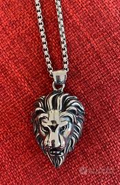 Uomo collana acciaio con ciondolo