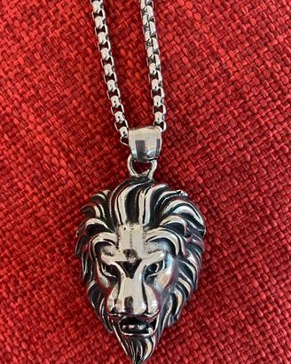 Uomo collana acciaio con ciondolo