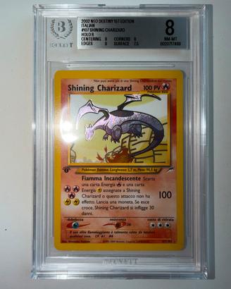Shining Charizard Neo Destiny 1°edizione Ita BGS 8
