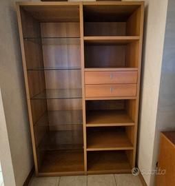 Mobile libreria/vetrina in legno