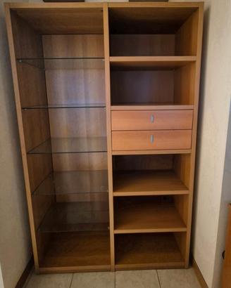 Mobile libreria/vetrina in legno