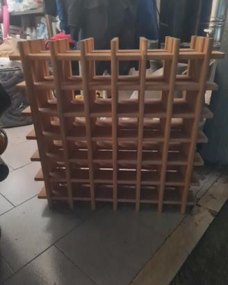 Portabottiglie  modulare in legno massiccio 