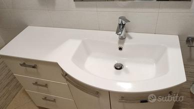 Lavabo da incasso in resina bianco lucido