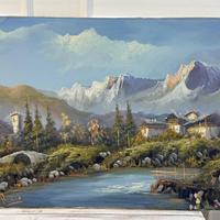 Quadro su tela – Panorama montano  120×60 cm