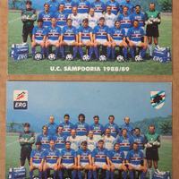 Sampdoria 2 cartoline 1988-89 originali.Vialli,ecc