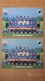 Sampdoria 2 cartoline 1988-89 originali.Vialli,ecc