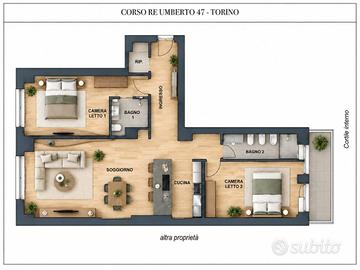 Appartamento di 108 m² con 4 locali e box auto a T