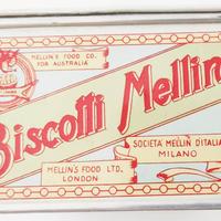 SCATOLA VINTAGE LATTA BISCOTTI MELLIN BAMBINI '60