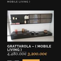 Parete living Grattarola legno massello 