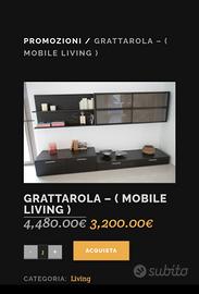 Parete living Grattarola legno massello 